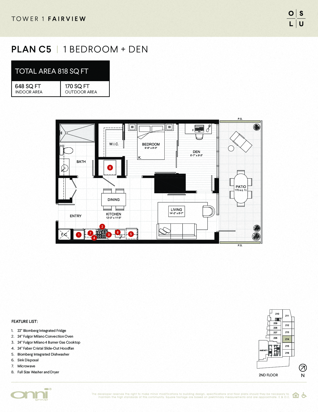 Floor plan for 1 bed, 1 bath, 648 sqft